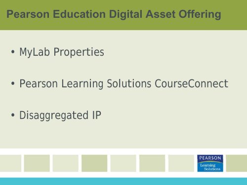 Pearson Education Pearson Learning Solutions