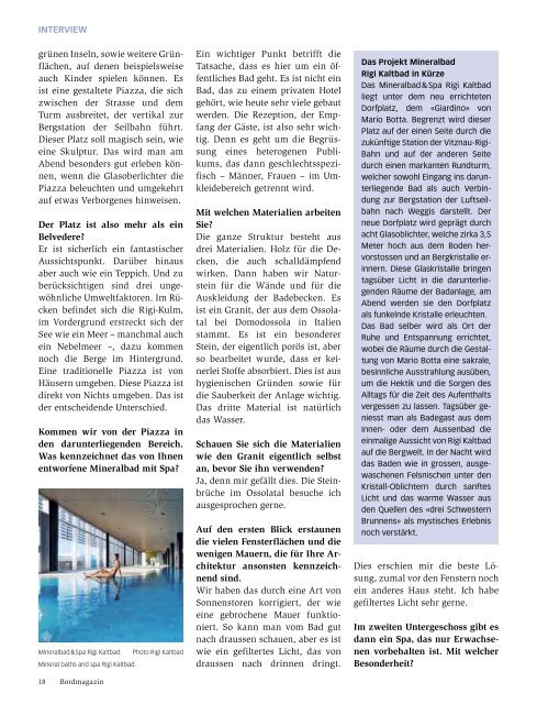 Interview: Architekt Mario Botta entwirft das Mineralbad & Spa Rigi ...