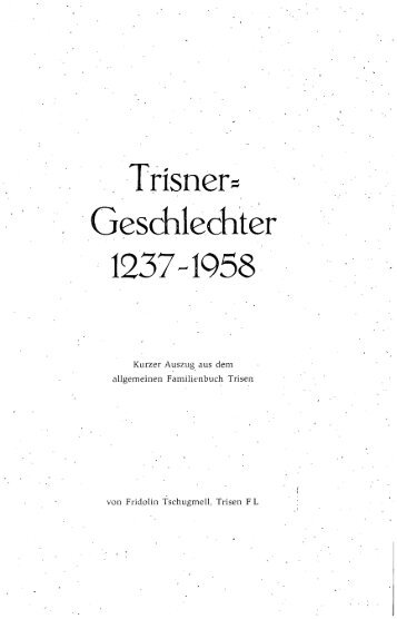 Trisner- Geschlechter 1237-1958 - eLiechtensteinensia