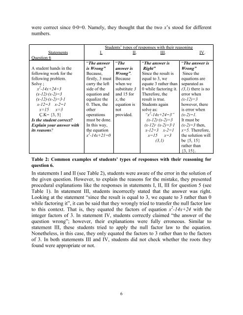 reasoning in quadratic equations with one unknown - Cerme 7