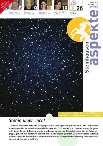 Ausgabe 01/2010 - Aspekte Steinhausen