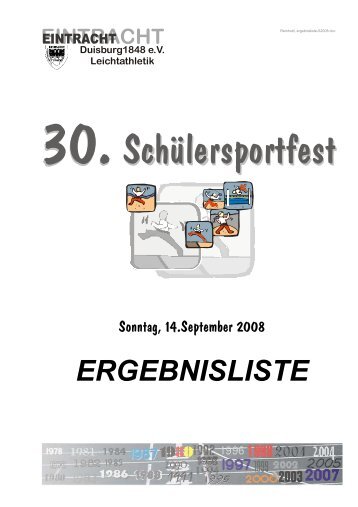 ERGEBNISLISTE - Eintracht Duisburg | Leichtathletik Abteilung