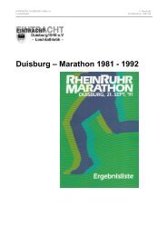 Duisburg – Marathon 1981 - 1992 - EINTRACHT DUISBURG 1848 eV