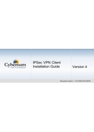 Cyberoam IPSec VPN Client Installation Guide - Version 4