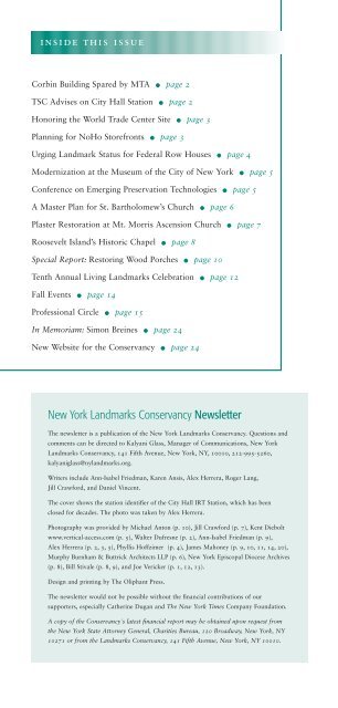 Download Newsletter (PDF) - The New York Landmarks Conservancy