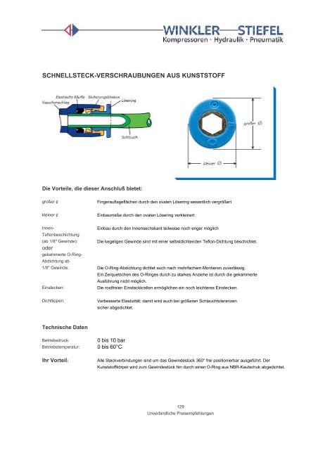 schnellsteck-verschraubungen aus kunststoff - Winkler-Stiefel GmbH