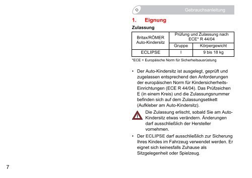 ECLIPSE - Britax RÃ¶mer