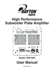 User Manual High Performance Subwoofer Plate ... - Dayton Audio