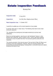 Ann Sho-Silva - Estate Inspection Feedback Form Bromley ... - Moat