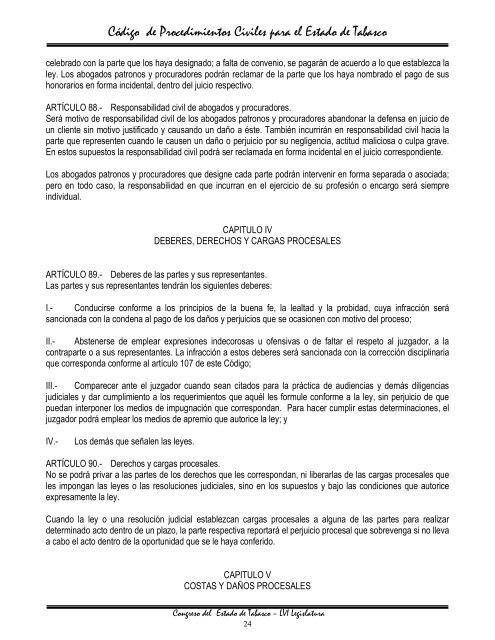 CÃ³digo de Procedimientos Civiles para el Estado de Tabasco