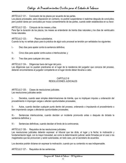 CÃ³digo de Procedimientos Civiles para el Estado de Tabasco