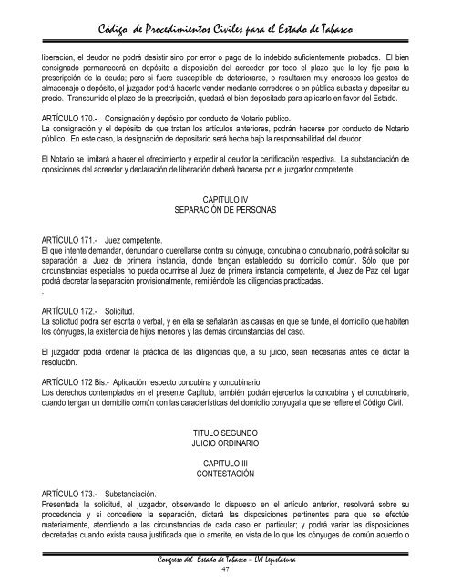 CÃ³digo de Procedimientos Civiles para el Estado de Tabasco