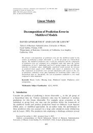 Linear Models Decomposition of Prediction Error in Multilevel Models