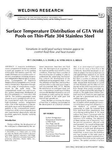 Surface Temperature Distribution of GTA Weld Pools on ... - Perusion