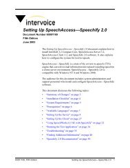 Setting Up SpeechAccess-Speechify 2.0, 5th Ed (V3.2) - Intervoice
