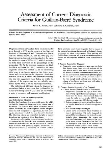 Criteria for Guillain-Barr6 Syndrome