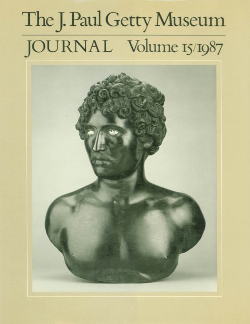 Journal The Getty J. Museum 1987 Paul 15 Volume