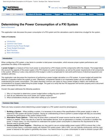 Determining the Power Consumption of a PXI System ... - IT360