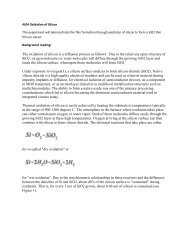 Oxidation Growth Of SiO2 On Silicon - Course Notes