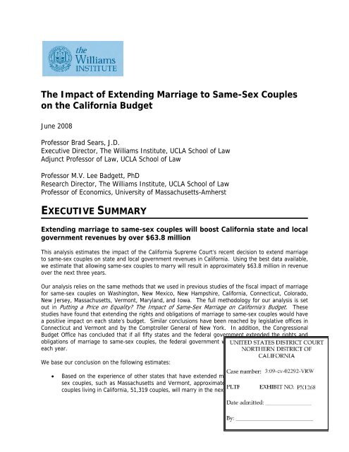 The Impact of Extending Marriage to Same-Sex Couples on the ...