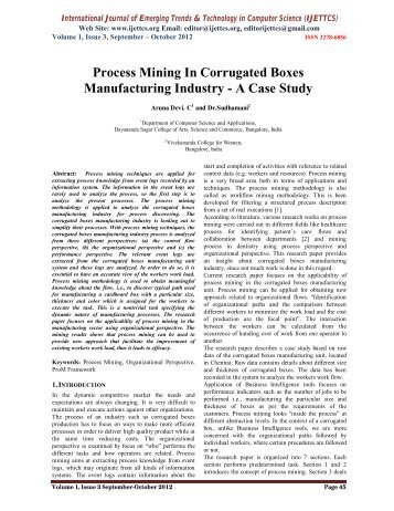 Process Mining In Corrugated Boxes Manufacturing Industry - A ...