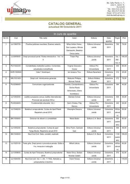 CATALOG GENERAL - UJmag