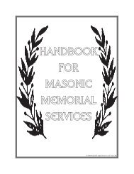 HANDBOOK FOR MASONIC MEMORIAL SERVICES - The Grand ...