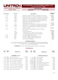 1985 Unitron Telescopes and Accessories Price List