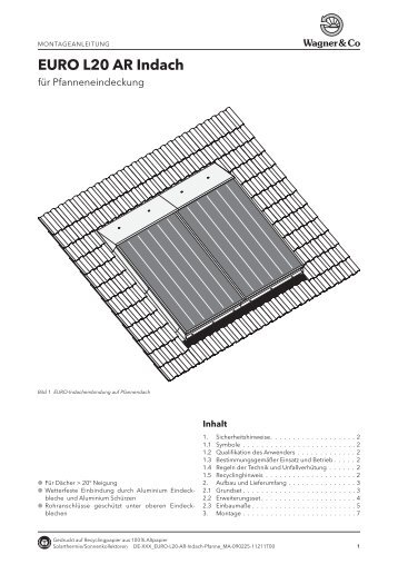 Montageanleitung EURO L20 AR Indach Pfanne - Gerenda Solar