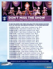 DON'T MISS THE SHOW - Royal Caribbean International