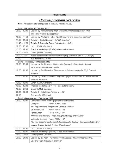 Course program overview