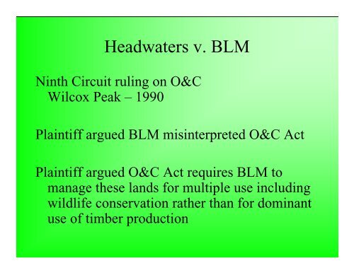 1. History of O&C Lands