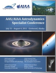 AAS/AIAA Astrodynamics Specialist Conference - Space Flight ...