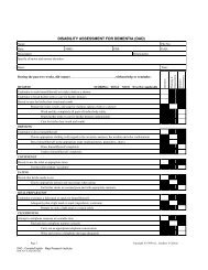 DISABILITY ASSESSMENT FOR DEMENTIA (DAD)