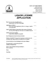 Liquor License Application Packet - City of Park Ridge