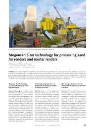 Mogensen Sizer technology for processing sand for renders and ...
