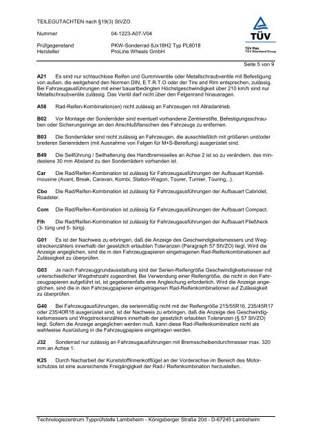 TEILEGUTACHTEN nach Â§19(3) StVZO Nummer 04-1223-A07-V04 ...