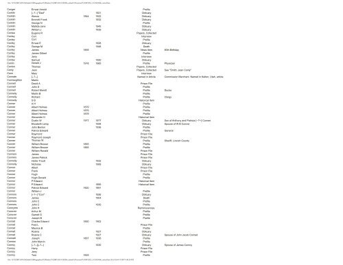 Last Name Personal Names Birth Death County Record Remarks ...