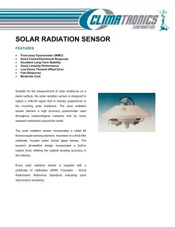 solar radiation sensor