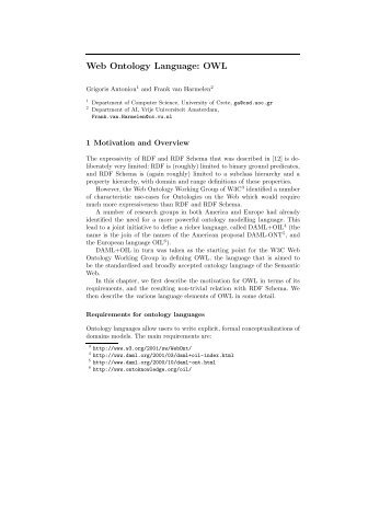 Web Ontology Language: OWL - Vrije Universiteit Amsterdam