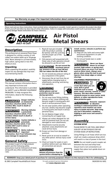 Owners Manual - Air Compressors Direct