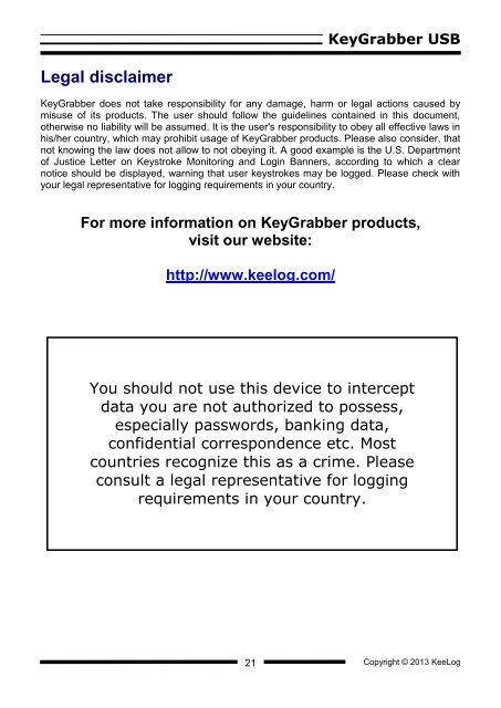 Hardware Keylogger User Guide - KeyGrabber USB