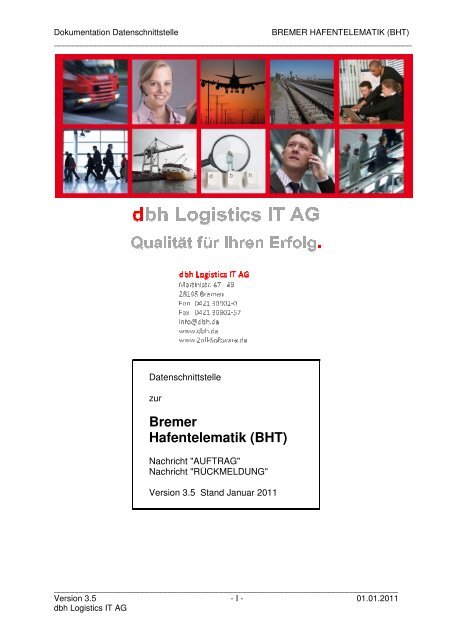 Bremer Hafentelemat Bremer Hafentelematik (BHT) - KIS - dbh ...