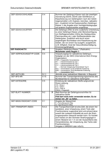 Bremer Hafentelemat Bremer Hafentelematik (BHT) - KIS - dbh ...