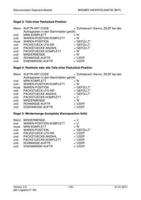 Bremer Hafentelemat Bremer Hafentelematik (BHT) - KIS - dbh ...