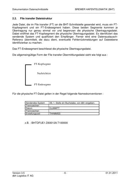 Bremer Hafentelemat Bremer Hafentelematik (BHT) - KIS - dbh ...