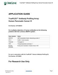 APPLICATION GUIDE TruePLEX™ Antibody Profiling Array - OriGene