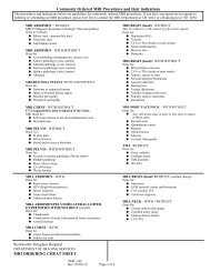 Commonly Ordered MRI Procedures and Their Indications