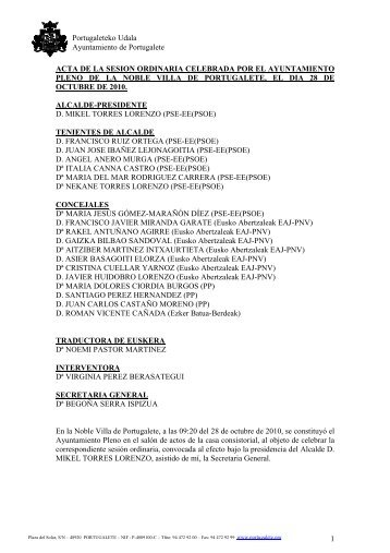 SesiÃ³n Ordinaria (28 de Octubre) - Ayuntamiento de Portugalete