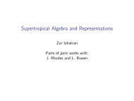 Supertropical Algebra and Representations - CAUL